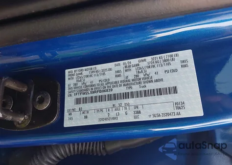 2024 Ford F150 Stx z USA, uszkodzony, nr VIN 1FTFW2L59RFB06839